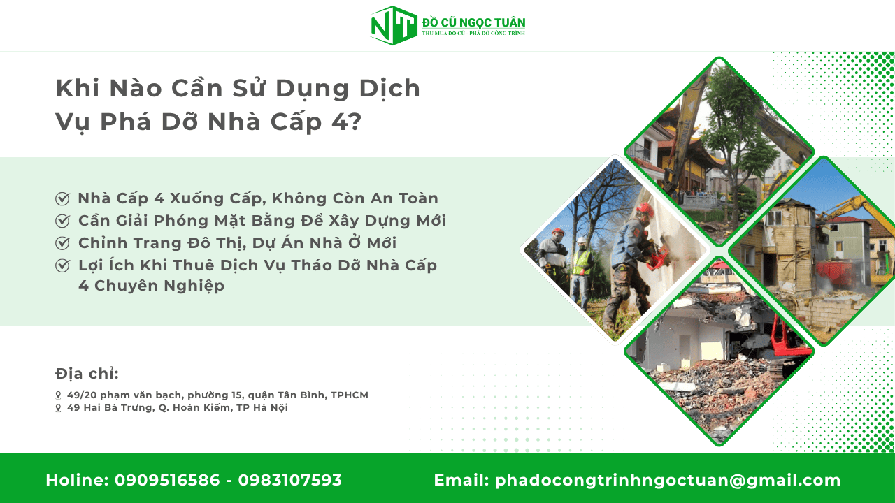 Khi Nào Cần Sử Dụng Dịch Vụ Phá Dỡ Nhà Cấp 4?