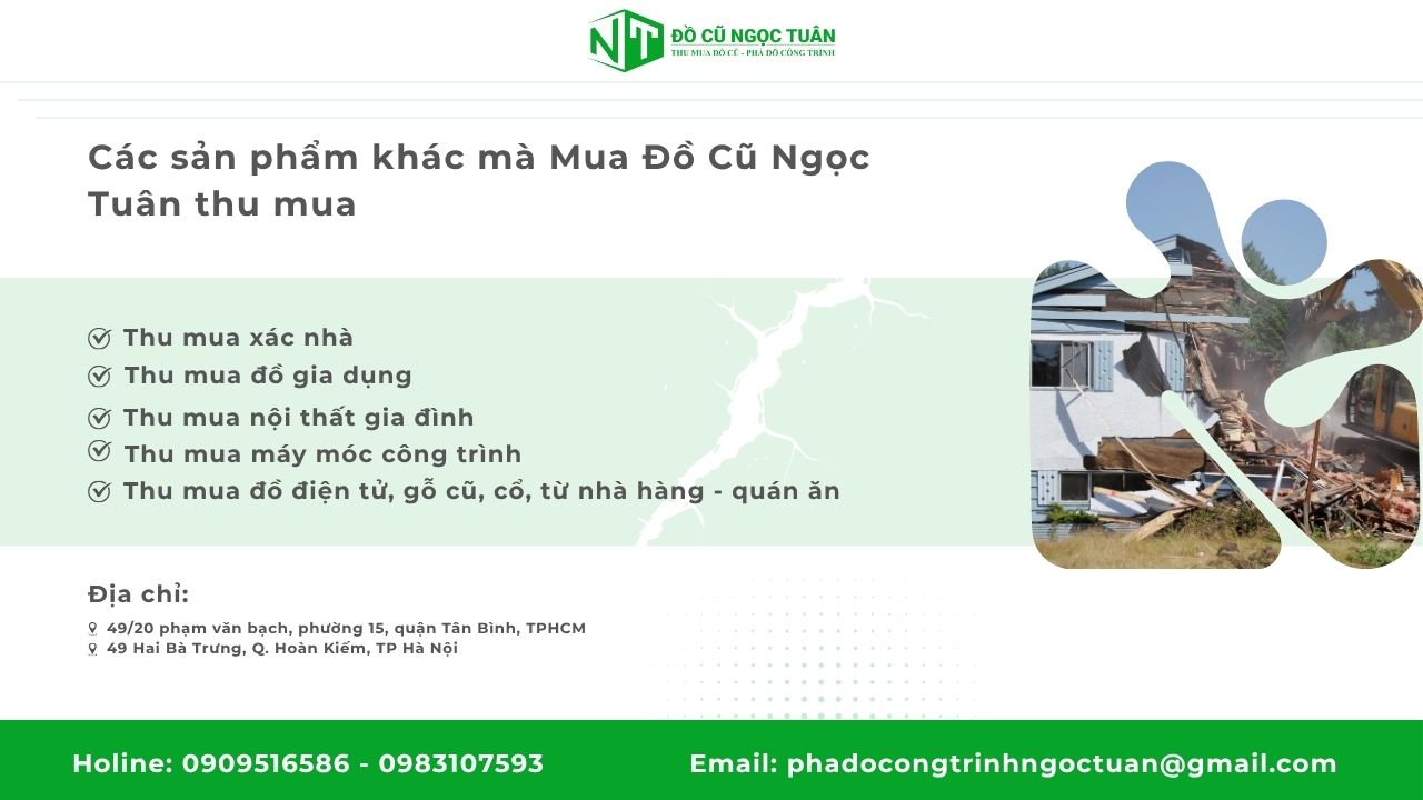 Các sản phẩm khác mà Mua Đồ Cũ Ngọc Tuân thu mua