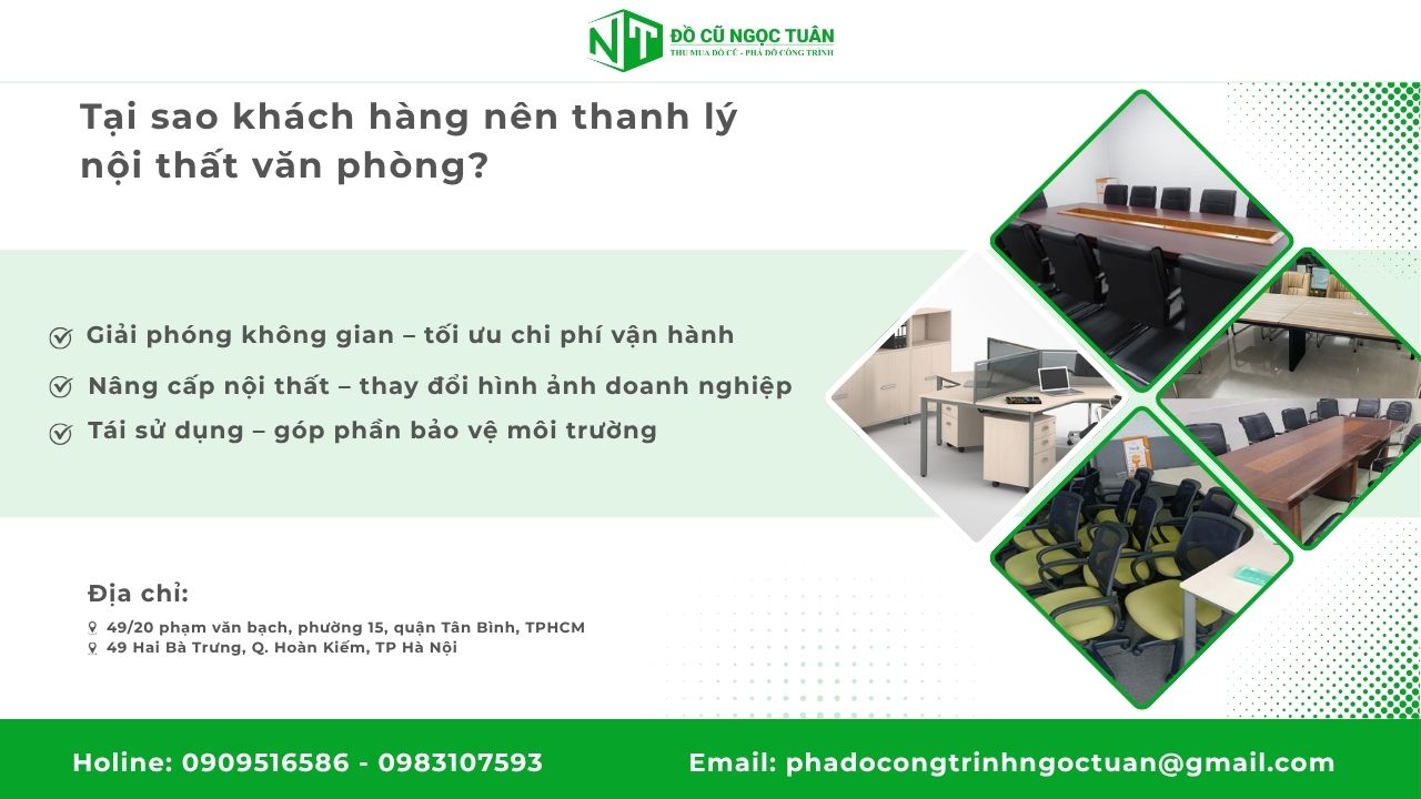 Tại sao khách hàng nên thanh lý nội thất văn phòng?