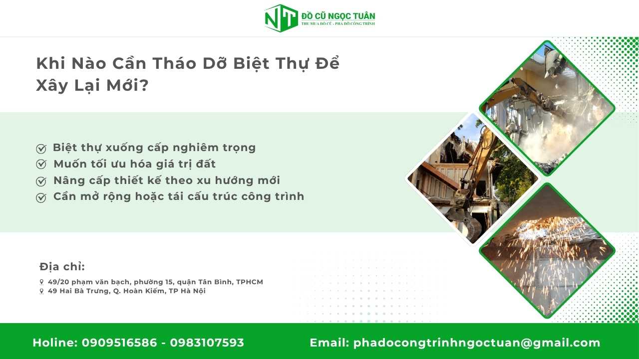 Khi Nào Cần Tháo Dỡ Biệt Thự Để Xây Lại Mới?