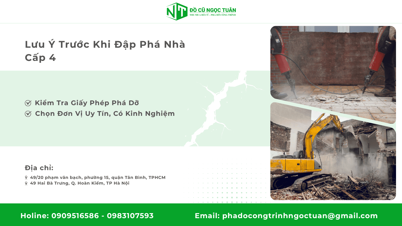 Lưu Ý Trước Khi Đập Phá Nhà Cấp 4