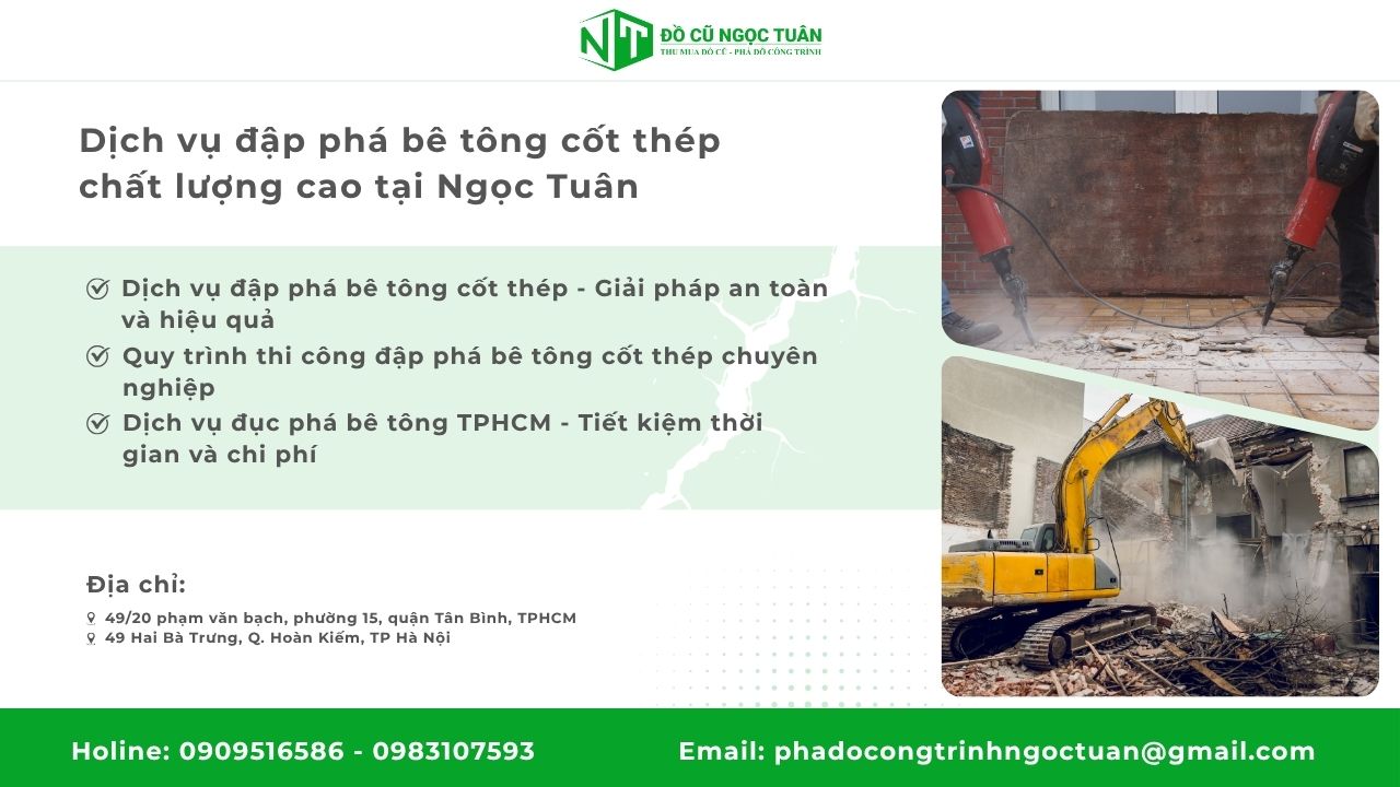 Dịch vụ đập phá bê tông cốt thép chất lượng cao tại Ngọc Tuân
