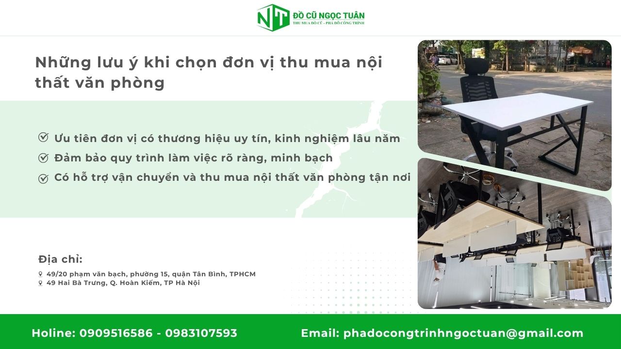 Những lưu ý khi chọn đơn vị thu mua nội thất văn phòng