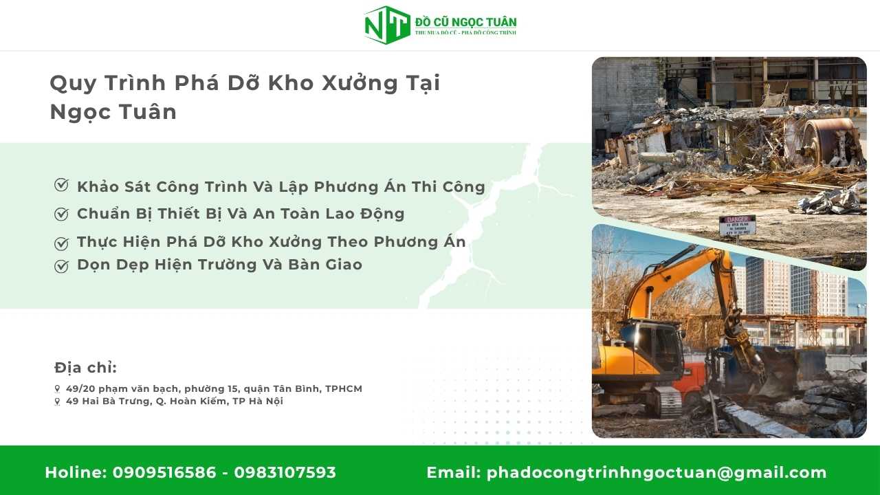 Quy Trình Phá Dỡ Kho Xưởng Tại Ngọc Tuân