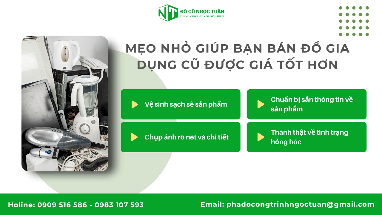 Mẹo bán đồ gia dụng cũ được giá tốt