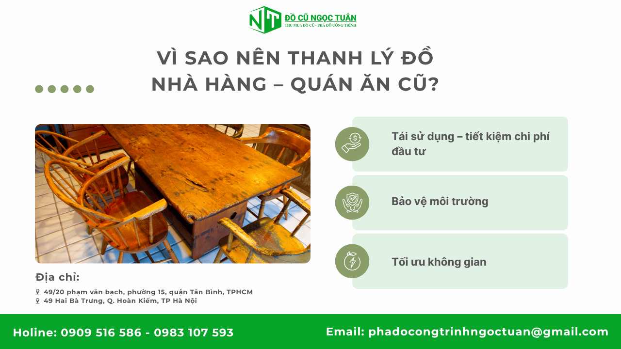 Thanh lý đồ nhà hàng – quán ăn cũ