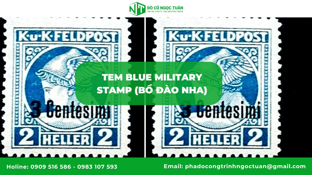 Tem Blue Military Stamp (Bồ Đào Nha)
