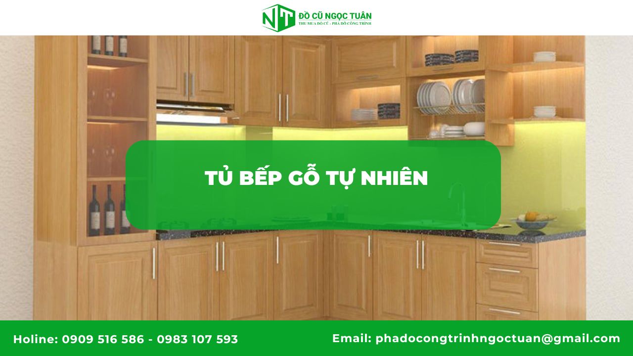 Các loại tủ bếp gỗ bền đẹp cho không gian hiện đại tại Đồ Cũ Ngọc Tuân 2 Tủ bếp gỗ tự nhiên
