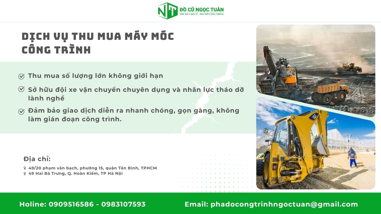 Dịch vụ thu mua máy móc công trình