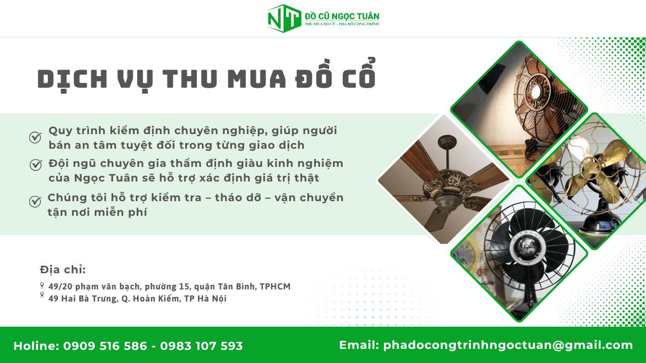 Dịch Vụ Thu Mua Quạt Cổ tại Mua Đồ Cũ Ngọc Tuân 6 Quạt cổ