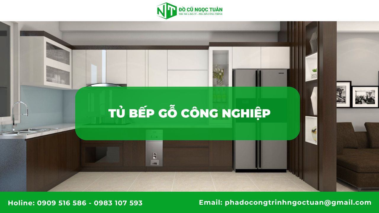 Các loại tủ bếp gỗ bền đẹp cho không gian hiện đại tại Đồ Cũ Ngọc Tuân 3 Tủ bếp gỗ công nghiệp