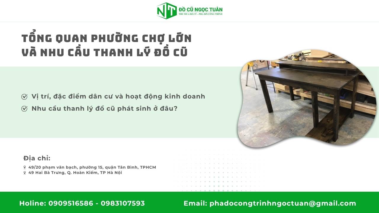 Dịch Vụ Thu Mua Đồ Cũ Phường Chợ Lớn Uy Tín, Nhanh Chóng, Giá Tốt 1 Tổng Quan Phường Chợ Lớn Và Nhu Cầu Thanh Lý Đồ Cũ