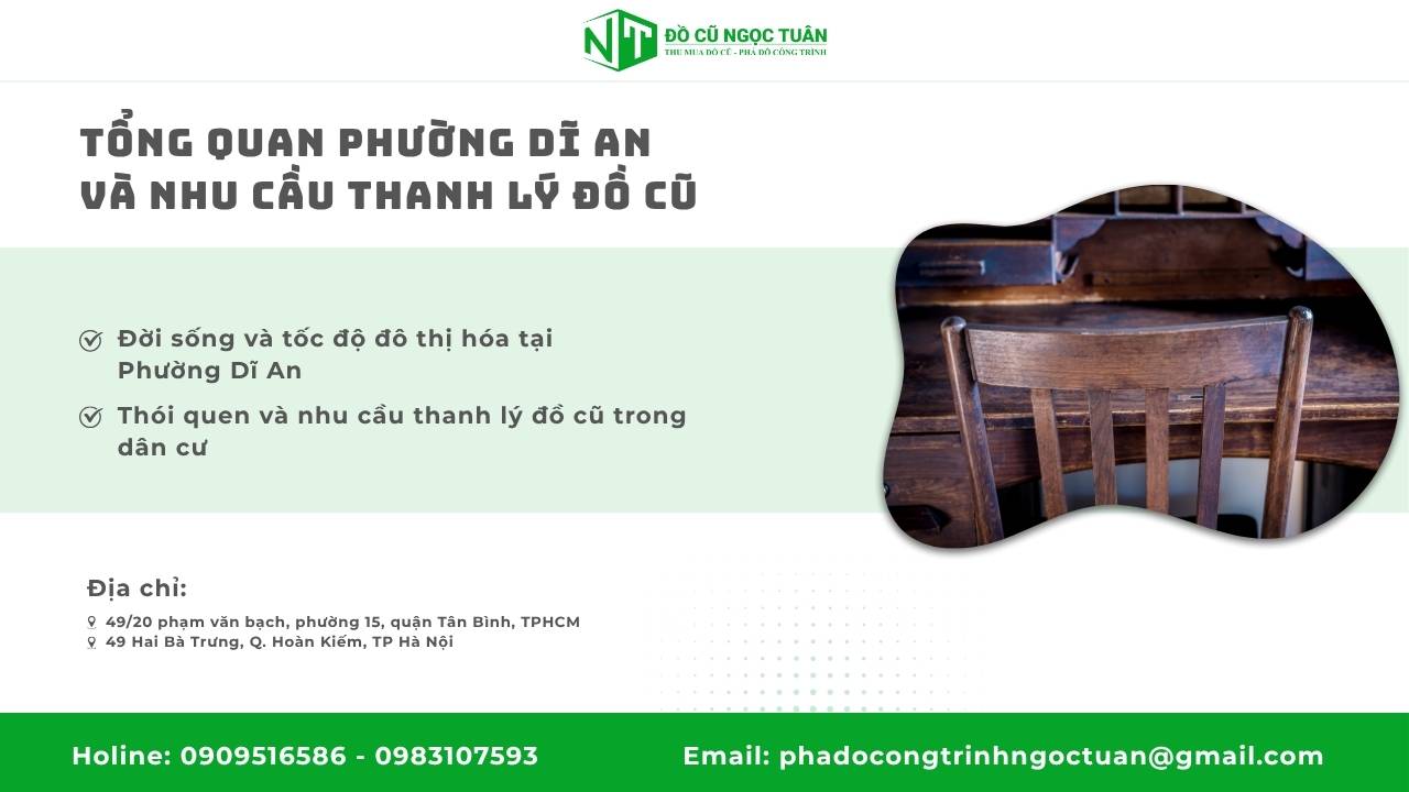 Dịch Vụ Thu Mua Đồ Cũ Phường Dĩ An, Chuyên Nghiệp, Uy Tín 1 Tổng Quan Phường Dĩ An Và Nhu Cầu Thanh Lý Đồ Cũ