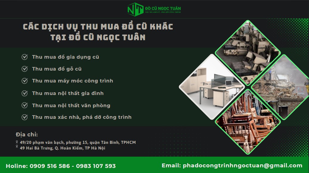 Thu mua đồ điện tử phường Bà Rịa - Đồ Cũ Ngọc Tuân 5 Các dịch vụ thu mua đồ cũ khác tại Đồ Cũ Ngọc Tuân
