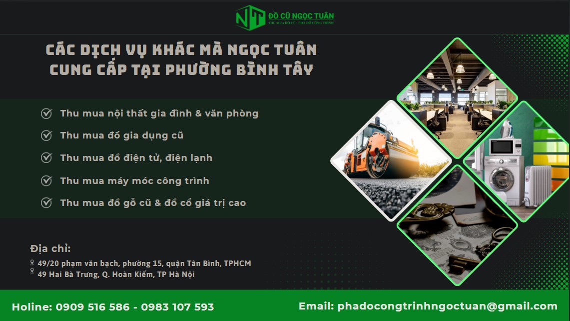 Dịch vụ thu mua nhà hàng phường Bình Tây giá cao, uy tín 5 Các dịch vụ khác mà Ngọc Tuân Cung Cấp Tại Phường Bình Tây