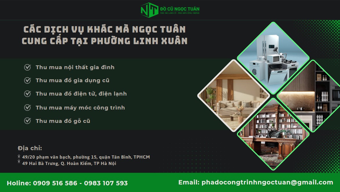 Thu Mua Nhà Hàng Phường Linh Xuân Giá Cao Đồ Cũ Ngọc Tuân 5 Các dịch vụ khác mà Ngọc Tuân Cung Cấp Tại Phường Linh Xuân