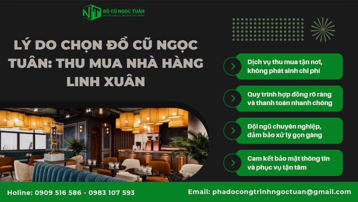 Thu Mua Nhà Hàng Phường Linh Xuân Giá Cao Đồ Cũ Ngọc Tuân 3 Lý do chọn Đồ Cũ Ngọc Tuân: Thu mua nhà hàng Linh Xuân
