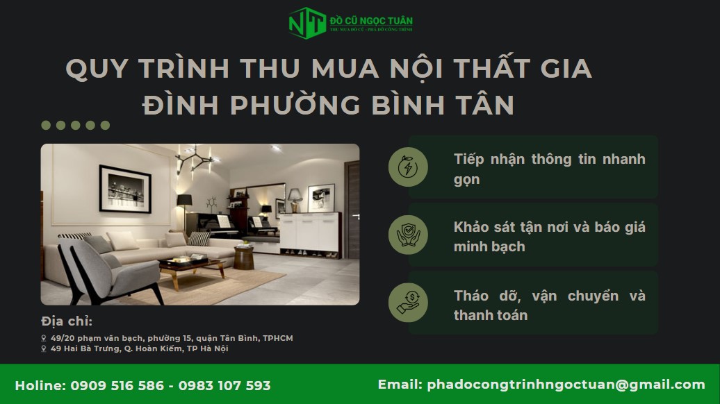 Thu mua nội thất gia đình phường Bình Tân giá cao, uy tín 4 Quy trình thu mua nội thất gia đình phường Bình Tân