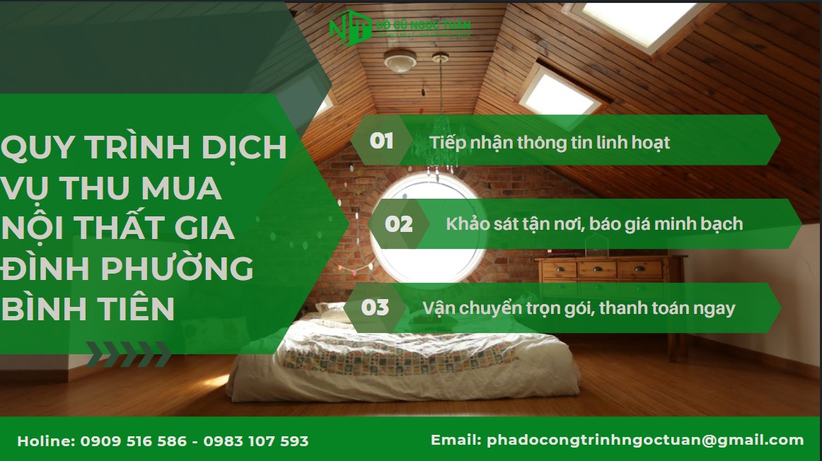 Dịch vụ thu mua nội thất gia đình phường Bình Tiên giá tốt 4 Quy trình dịch vụ thu mua nội thất gia đình phường Bình Tiên