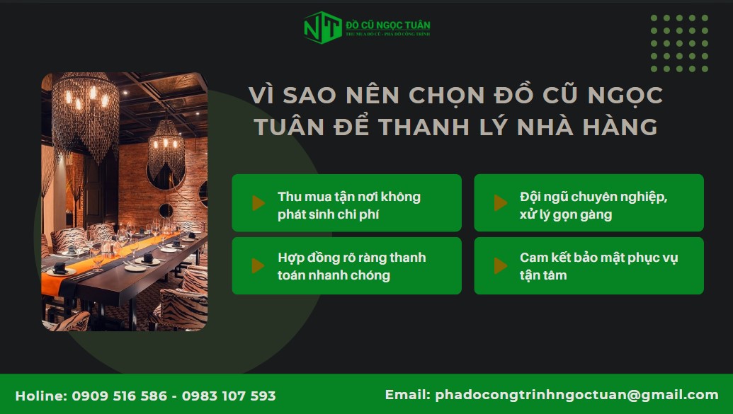 Vì sao nên chọn Đồ Cũ Ngọc Tuân để thanh lý nhà hàng